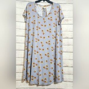 MATILDA JANE Write It Down Swing Tee Shirt Dress Gray Whimsical XL
